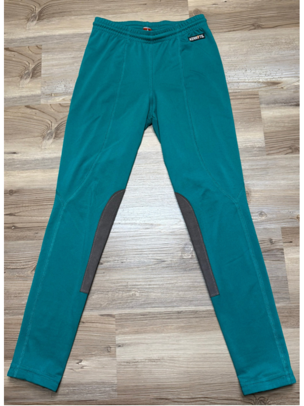 Girls Kerrits Riding Leggings Size L Teal and Grey